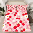 thumbnail image 2 of Homewish Red Bowknot Cherry 3pcs Twin Sheet Sets For Children Teens Girls,Chic Floral Daisy Twin Fitted Sheet,Cartoon Polka Dots Breathable Flat Sheet,Luxury Bedroom Decor, 2 of 7