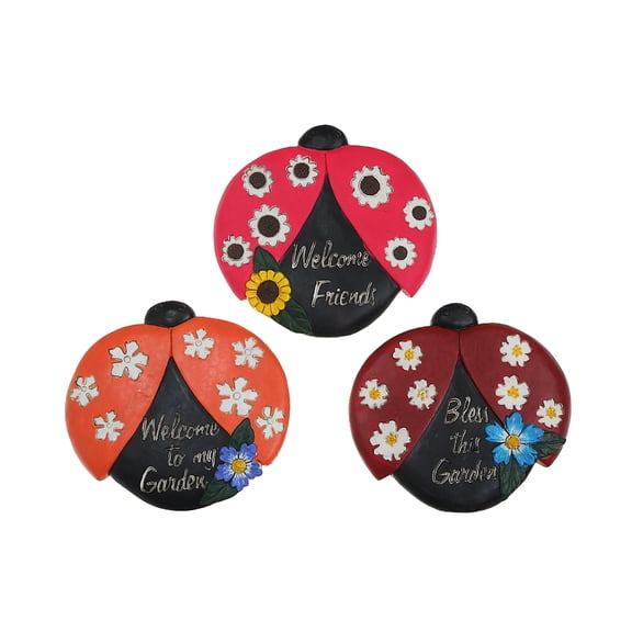 Maison Concepts Round Garden Stepping Stones Lady Bug Asstd - Set of 3 (10L X 10W X 1H)