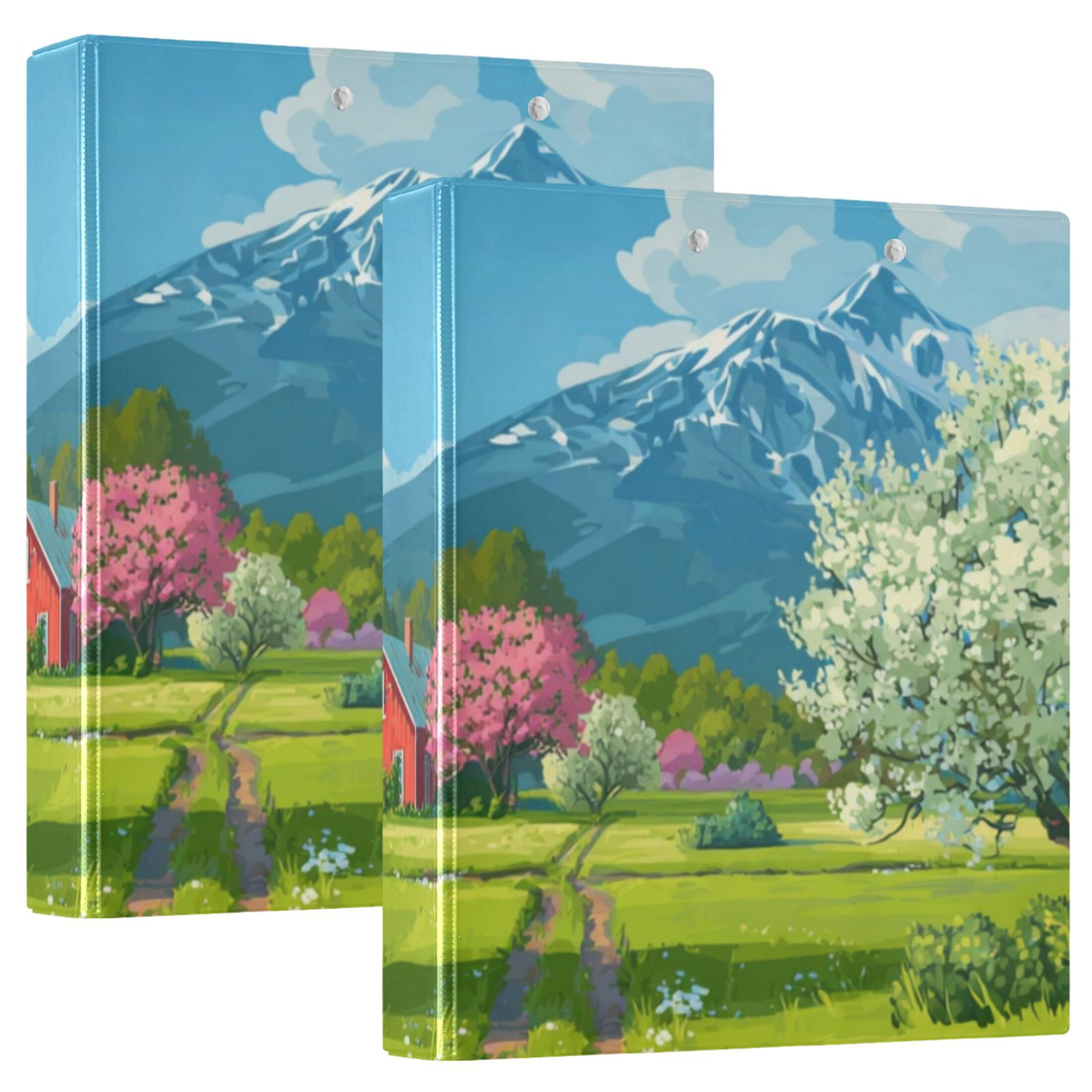 Hard Shell Ring Binder With Clip Holds 200 Sheets Office Home Organization Orchard in Bloom Barn