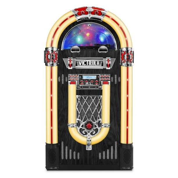 Victrola Nostalgic Wood 51 Full Size Bluetooth Jukebox With Record Player And 3 Speed Turntable Walmart Com Walmart Com