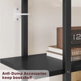 thumbnail image 4 of Tall Industrial Style 5-Tier Rattan Bookcase Storage Cabinet Open Display Shelves Metal Frame Design, 4 of 9