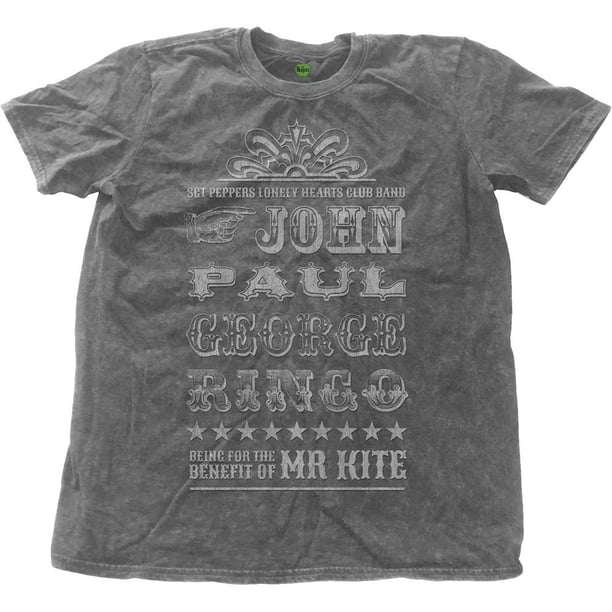 The Beatles - Camiseta Mr Kite Lavado para Adultos Unisex (Gris Carbón)