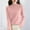 Pink, variant on Women's Long Sleeve Turtle Neck Tops Fall Winter Basic Double Lined Layering Lightweight Slim Fitted Shirts Gold M
