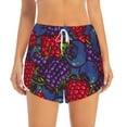 thumbnail image 2 of Rateoe Wild Berries Printed 2 in 1 Women's Workout Shorts for Athletic Gym Running Shorts with Phone Pockets-XX-Large, 2 of 7