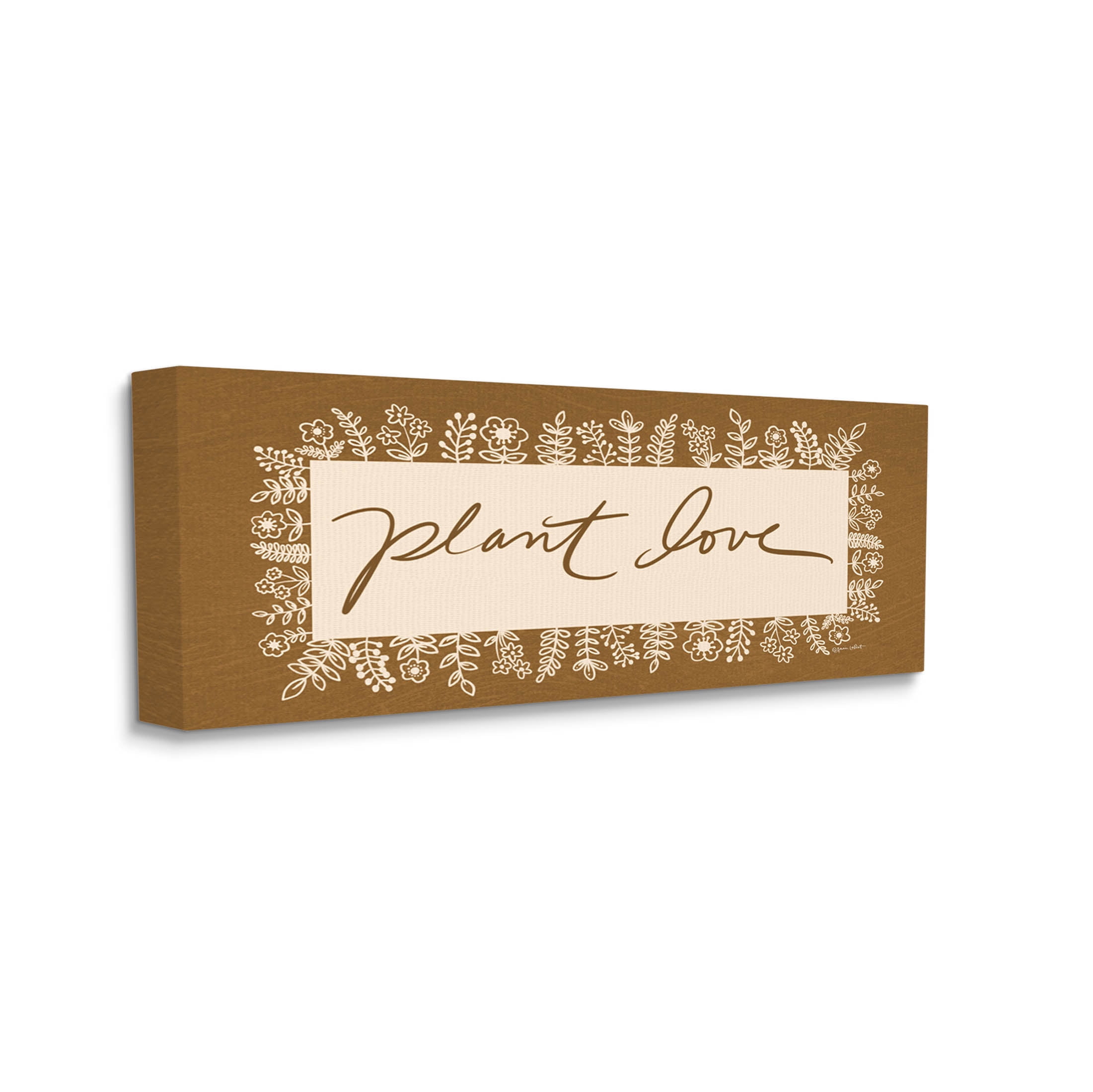 Stupell Industries Plant Love Botanical Phrase Graphic Art Gallery Wrapped Canvas Print Wall Art, Design by Anna LaPoint