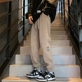thumbnail image 4 of 2023 Men's Trousers Cotton Fashion Casual Pants Solid Color Loose Shorts Straight Pants Plush Athletic Pants Streetwear M-5XL, 4 of 6