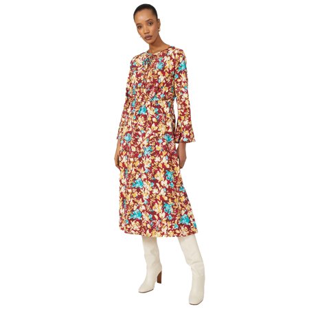 Principles Womens Floral Tie Neck Midi Dress | Walmart Canada