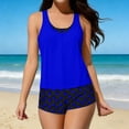 thumbnail image 5 of HOMBOM Swimsuit for Women Modest 2 Piece Swimwear Tankini Blue Boyshorts High Waisted Ladies Bathing Suit,Polka Dot,S, 5 of 5