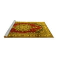 thumbnail image 2 of Ahgly Company Machine Washable Indoor Square Medallion Yellow Traditional Area Rugs, 4' Square, 2 of 4