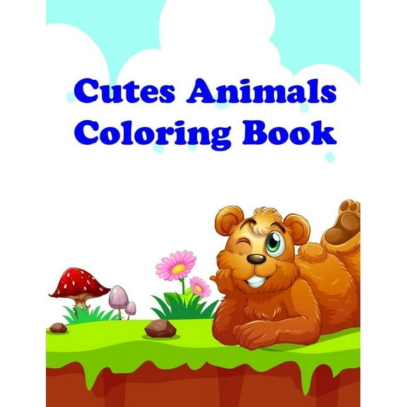 Funny Art: Cutes Animals Coloring Book: Easy and Funny Animal Images (Paperback)