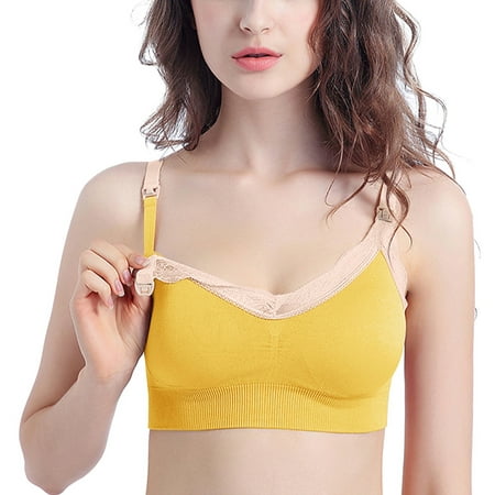 

eczipvz Women S Lingerie Sleep & Lounge Women s Full Coverage Non Padded Wirefree Plus Size Minimizer Bra for L Bust Support Seamless Yellow L