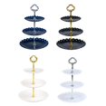 thumbnail image 2 of Hot 3 Tier Cake Stand Afternoon Tea Wedding Plates Party Tableware Bakeware Plastic Tray Display Rack Cake Decorating Tools transparent, 2 of 6