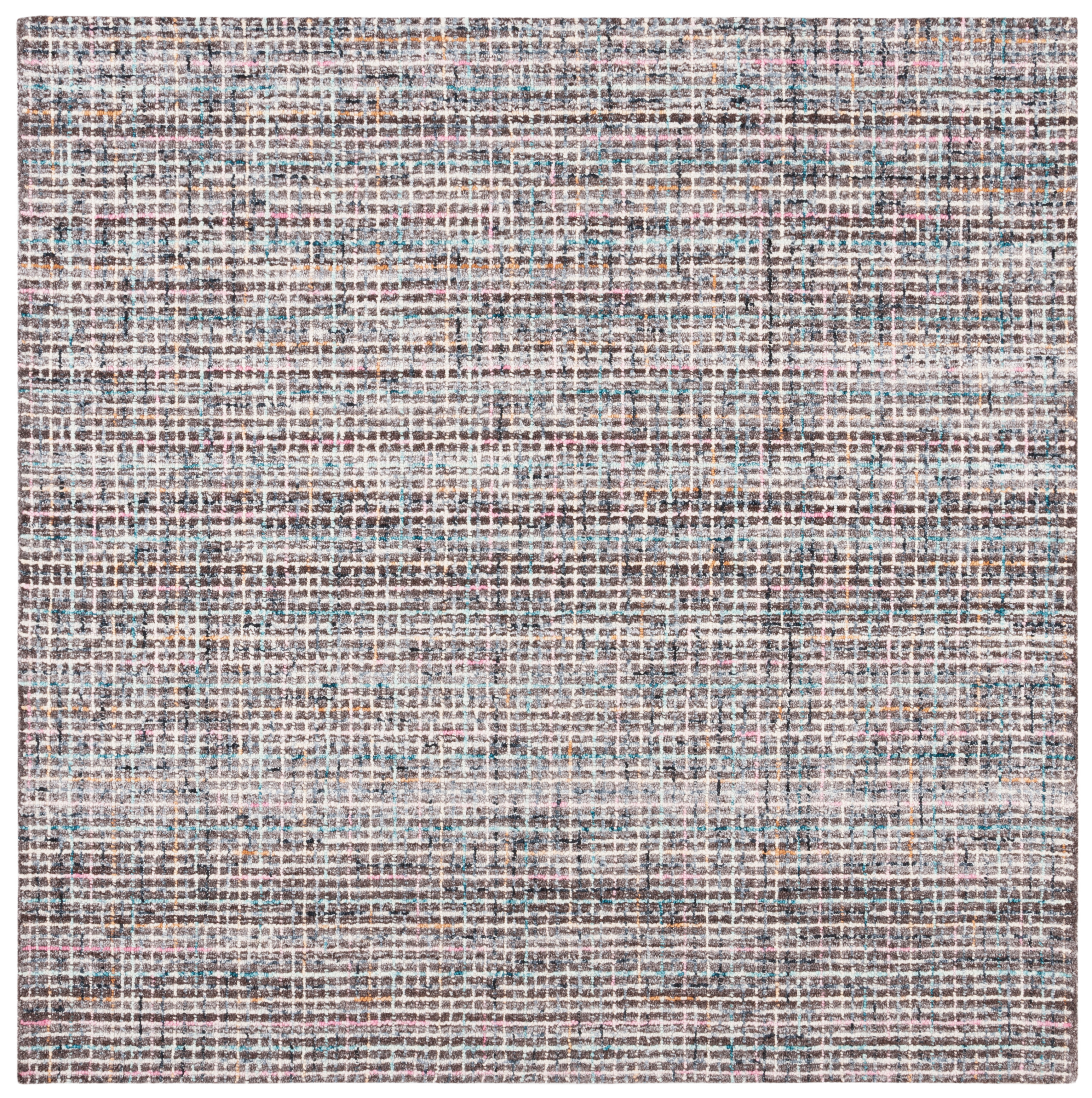 SAFAVIEH Abstract Marielle Striped Area Rug, Gray/Brown, 6' x 6' Square