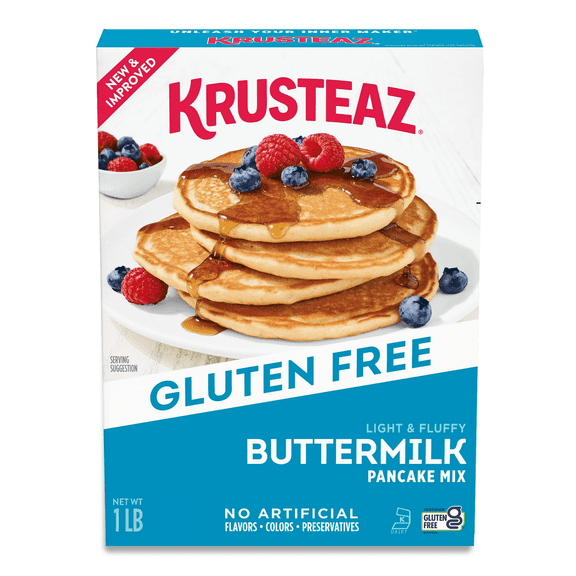 Krusteaz Gluten Free Light and Fluffy Buttermilk Pancake Mix, 16 oz Box