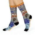 thumbnail image 3 of Portugal Socks Unisex Stretchy Crew | Colorful Lisbon Flag Map | 1 Pair, 1 Size, 3 of 6