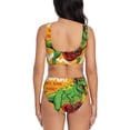 thumbnail image 3 of Daiia Cool Dinosaur Playing Guitar Women's Bikini Set Two Piece Swimsuit High Waisted Bikini Adjustable Straps Bikini Perfect for Beach, Pool, and Summer Vacation-Small, 3 of 9