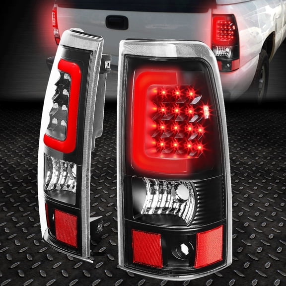 Nuvision LED Red C-Tube Bar Tail Light Rear Brake Lemp Black for 03-07 Silverado Sierra