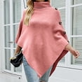 thumbnail image 2 of Odeerbi Shawl Wraps for Women Fall Winter Poncho Open Front Cape Cardigan Trendy Solid Button Cloak Lapel-Neck Knitting Coat Tops Khaki, 2 of 6