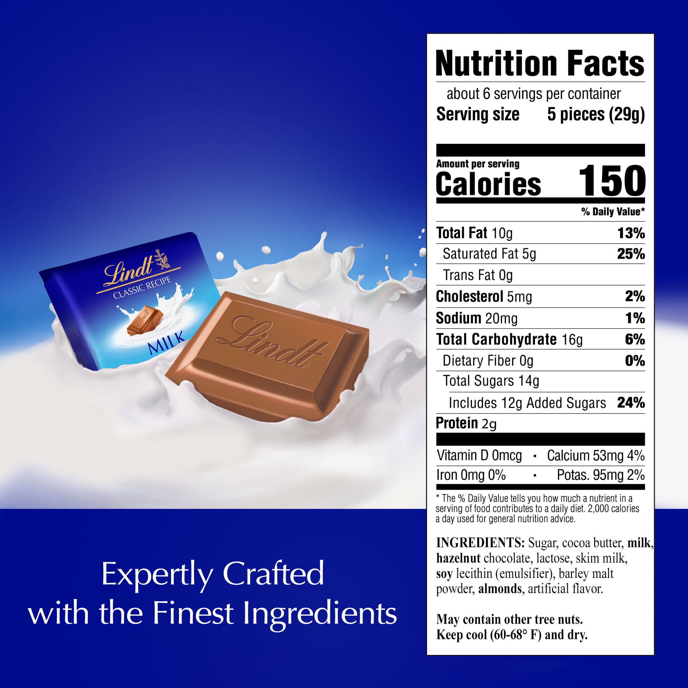 Lindt CLASSIC RECIPE Milk Chocolate Candy Individually Wrapped Pieces, 6.0 oz. Pouch