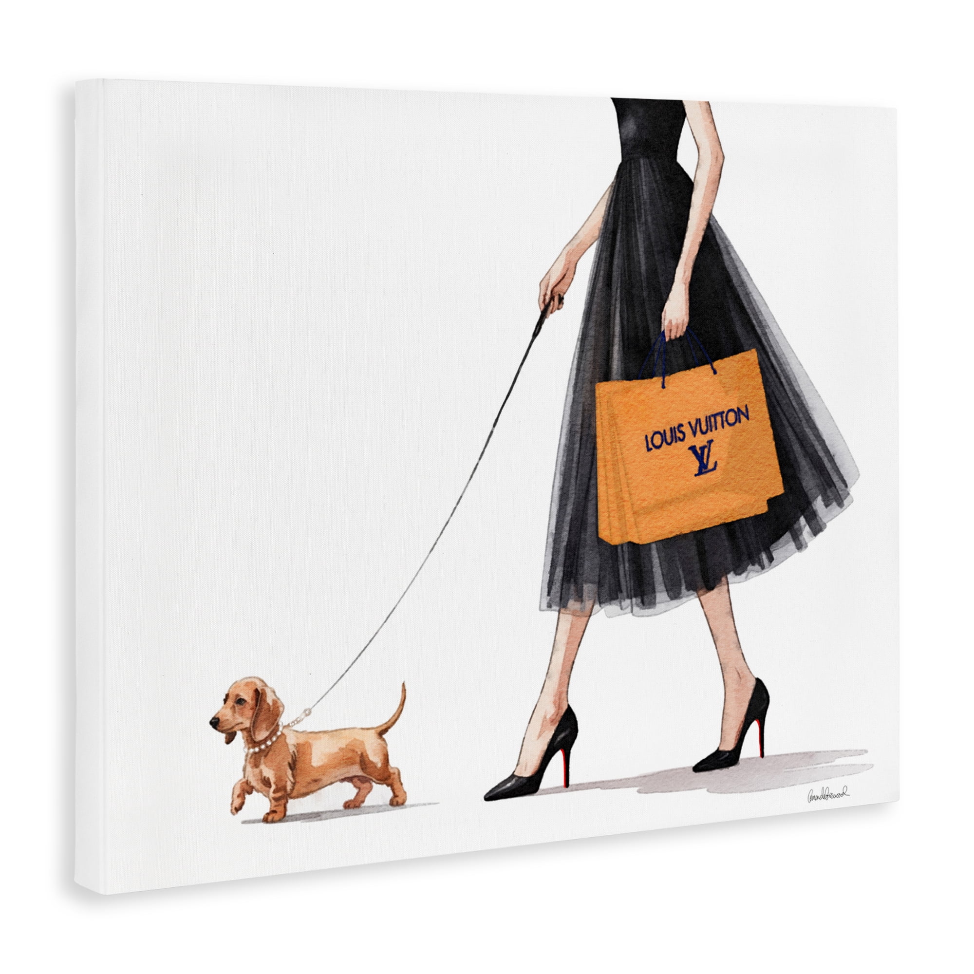 Stupell Industries Fashionable Dog Walking Canvas Wall Art, design by Amanda Greenwood