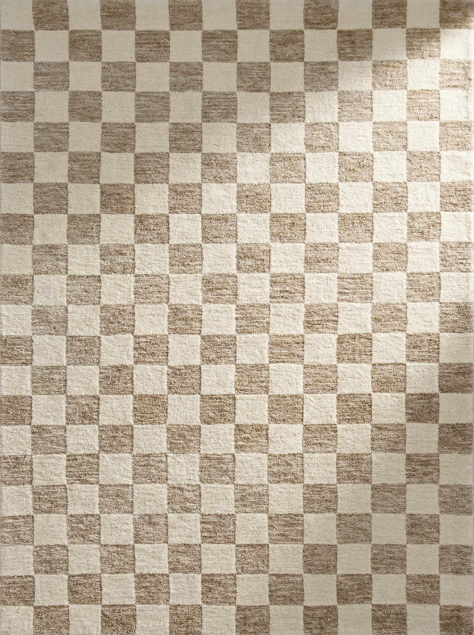 Rug Branch Maya Checkered Modern Beige Brown Indoor Hand-Tufted Area Rug