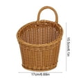 thumbnail image 2 of Rattan Woven Storage Basket Wall Hanging Flower Basket Wall Hanging Basket Kitchen Food Storage Basket, 2 of 6