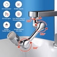 thumbnail image 5 of Robinet de Filtre Splash, Aérateur de Robinet, Filtre de Robinet, 1080° Raccord de Robinet Rotatif, Aérateur de Robinet avec 2 Modes de Pulvérisation, Robinets avec Filetage M20/M22/M24, 5 of 5