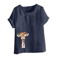 thumbnail image 4 of Babysbule Crew Neck Floral Short Sleeve Blouse, Women's, 4 of 5