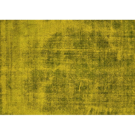 Ahgly Company Machine Washable Indoor Rectangle Oriental Yellow Industrial Area Rugs, 4' x 6'