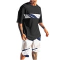 thumbnail image 1 of Mangas de Mano para Hombres, Impresión Hawaiana Suelta Casual, Pantalones Cortos Deportivos de Cintura Elástica Y Set de Blusa, 1 of 5