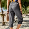 thumbnail image 7 of Imitation Denim Capris for Women 2024 Summer Casual Elastic High Waisted Cropped Lounge Jogger Pants with Pocket, 7 of 7