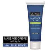 Bon Vital' All Purpose Massage Creme for Massage Therapists & At-Home Massages, Dual Use Massage Cream for Deep Tissue to High Glide Techniques, Improves Skin Tone & Texture, 8 Ounce Tube