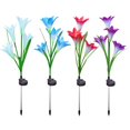 thumbnail image 1 of Paquete de 4 luces solares para jardín, flores de lirio, luces LED cambiantes multicolores, energía solar para jardín, Patio, camino, fiesta, vacaciones brillar Electrónica, 1 of 5