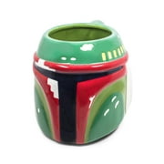 Star Wars 3D Sculpted Boba Fett Helmet Ceramic Mug | Holds 20 Ounces