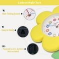 thumbnail image 3 of Unique Bargains 1pc Flower Design Colorful Numbers Wall Clock 15" x 12" x 2.8" Yellow, 3 of 5