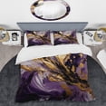 thumbnail image 2 of Designart "Liquid Magic in Purple and Gold II" Abstract Bedding Covert Set - Modern Purple Transitional Bed Set With 2 Shams, 2 of 6