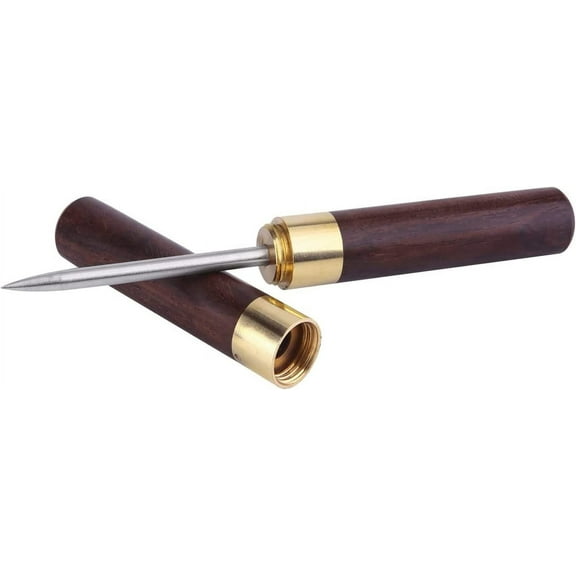 Stainless Steel Ice Pick with Wooden Handle and Sheath Kitchen Tool (Black)