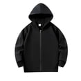 thumbnail image 3 of akafmk Girls Full Zip Up Hoodie Sweatshirt Long Sleeve Jacket Solid Color Versatile Casual Hooded Sweatshirts Activewear Outdoor Fall Clothes, Size 7-8 Years, 3 of 7