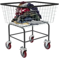 Heavy Duty Wire Laundry Cart, 2.2 Bushel Rolling Basket With Wheels, Commercial Metal Laundry Cart For Efficient Clothes Storage And Transport