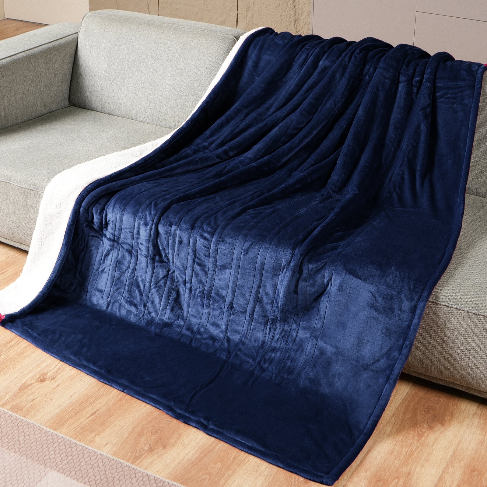 Gymax 62 in. x 84 in. Heated Electric Blanket Timer Blue Twin Size Heated  Throw Blanket GYM10473 - The Home Depot