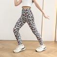 thumbnail image 2 of WAYUTE Girls Stretch Printed Leggings Milk Silk Soft Pants Thin Long Tights with Leopard Star Pattern Casual School Wear, 2 of 6