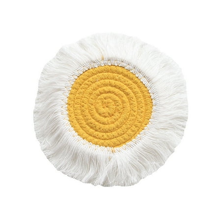 

Pianpianzi Chalk Paper Table Dining Table Set for 8 Table And Place Mat 14cm Cotton Insulation Mat Meal Mat Woven Scalding Table Mat Bowl Mat Nordic Simple Pot Mat Cotton Insulation Mat
