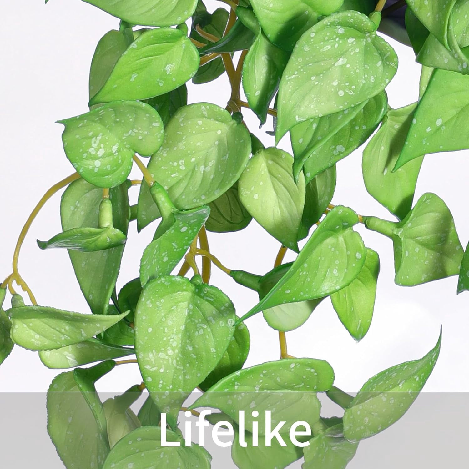 Artificial Hanging Potted Plants Set of 2, Fake Eucalyptus Vine Plant with Half Pot Planters, Medium Faux Greenery for Wall Home Room Indoor Outdoor Decor