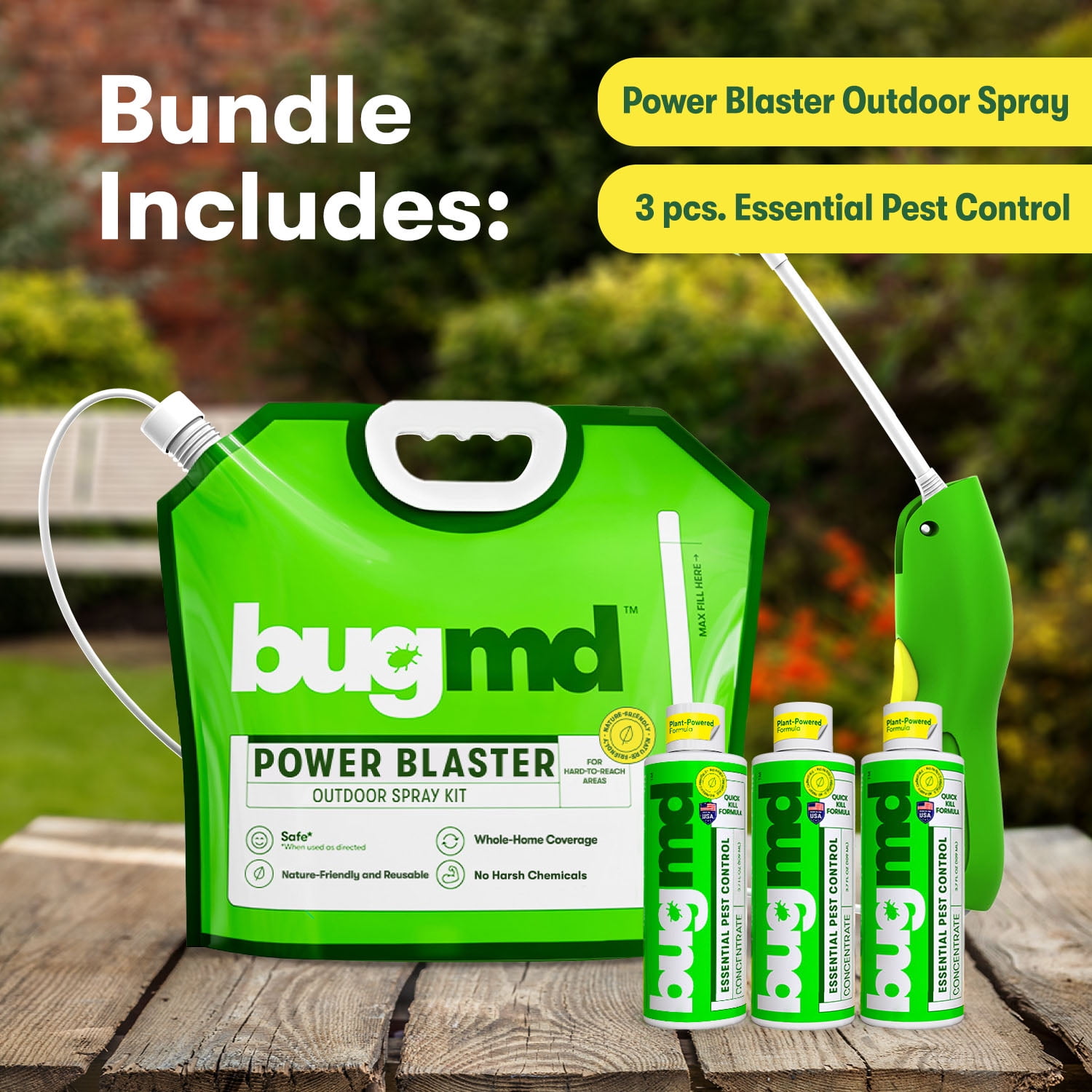 BUGMD Blaster Kit - 3 Pest Control Essential Oil Concentrate and 1 Power  Blaster - Plant-Powered Bug Spray for Home, Insect Killer, Ant Killer for  House, Flea Spray for Home, Roach Spray 