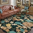 thumbnail image 3 of BERTHMEER 6'x9' Washable Area Rugs for Living Room Floral Vintage Black Rugs for Bedroom Non Slip Carpets Office Farmhouse Dining Room Oriental Traditional Flower Multicolor Rugs, 3 of 7