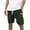 Dark Green, variant on Men's Corduroy Shorts Solid Color Embroidered Logo Design Elastic Waist Drawstring Closure Side Pockets Loose Cut Breathable Fabric For Summer Daily And Beach Wear L