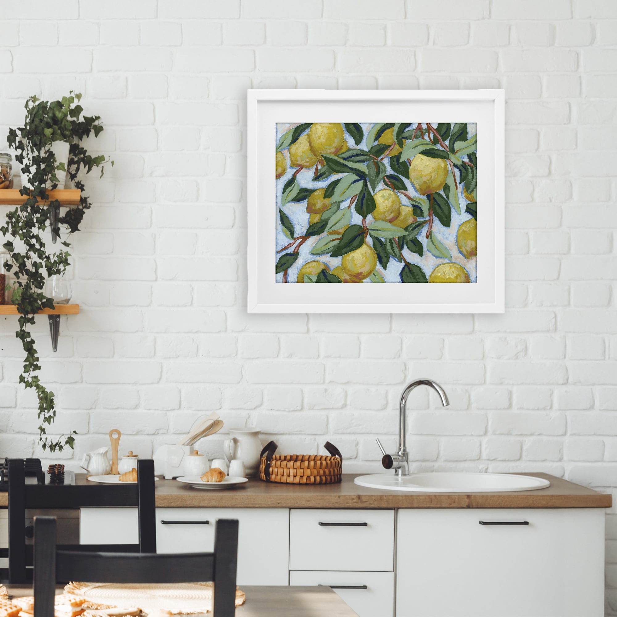 Stupell Industries Summer Citrus Tree White Framed Print Under Glass, design by June Erica Vess
