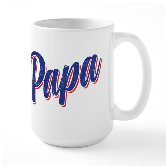 CafePress - Papa Large Mug - 15 oz Ceramic Large White Novelty Mug