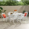 thumbnail image 2 of Kieran Traditional Outdoor Aluminum 7 Piece Dining Set, White, 2 of 14