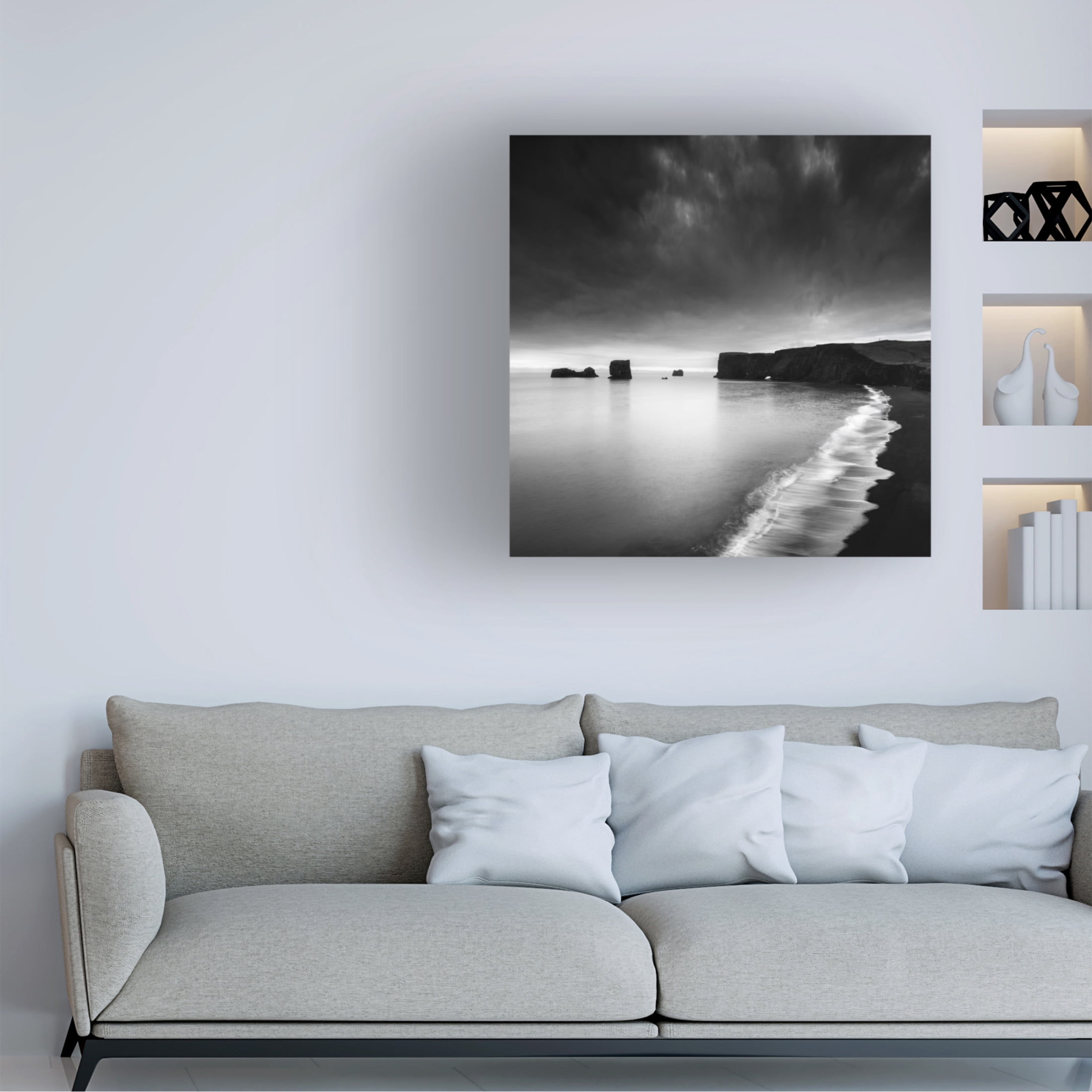 Canvas Wall Art - George Digalakis 'Lapping At The Shore Of A Solitary Ocean' Wall Art for Living Room, Bedroom, or Office Décor by Trademark Fine Art - 14 x 14 Inches